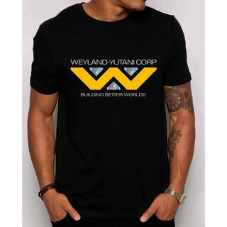 เสื้อยืดสีขาวเสื้อยืด พิมพ์ลายโลโก้ Aliens Weyland Yutani Corp สไตล์ฮิปฮอป สําหรับผู้ชายS-4XL