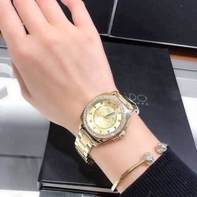 ผ่อน0-นาฬิกา-coach-mini-boyfriend-gold-tone-bracelet-watch-14501700-สายสแตนเลส-สีทอง-หน้าปัด-ล้อมคริสตัล-34-มม