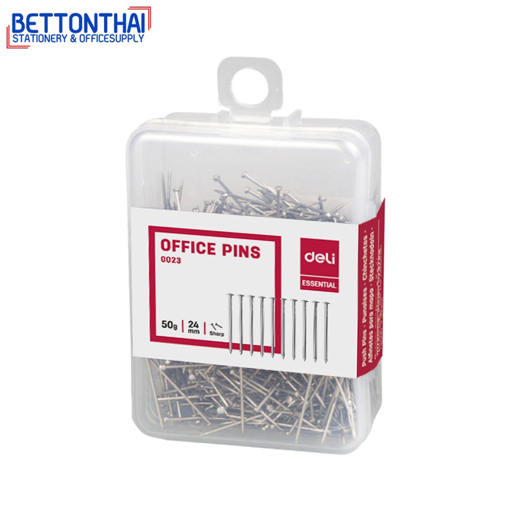 deli-0023-office-pin-เข็มปักกระทง-เข็มทำกระทง-เข็มเย็บกระทง-ขนาด-24-mm-แพค-50-กรัม-500ตัว-เข็ม-เข็มปักกระดาษ