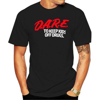 เสื้อเชิ้ต Dare - D.A.R.E. (Dare) เสื้อยืดแขนสั้นพิมพ์ลายโลโก้ 90s สไตล์วินเทจ 90s Nostalgia Nineties สไตล์วินเทจ