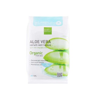 Baby Bright Aloe Vera Serum Wet Tissue 25 Sheets 0560 เบบี้ไบร์ท อโลเวร่า เซรั่ม เว็ท ทิชชู่เปียก ทิชชู่ว่านหาง 25 แผ่น