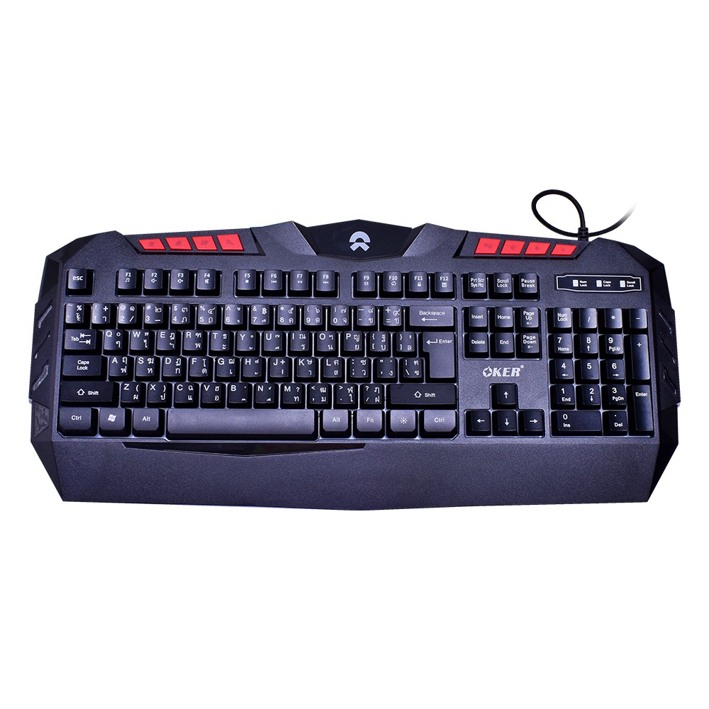 OKER KM-986 Gaming Keyboard คีย์บอร์ดเกมมิ่ง (Black) | Shopee Thailand