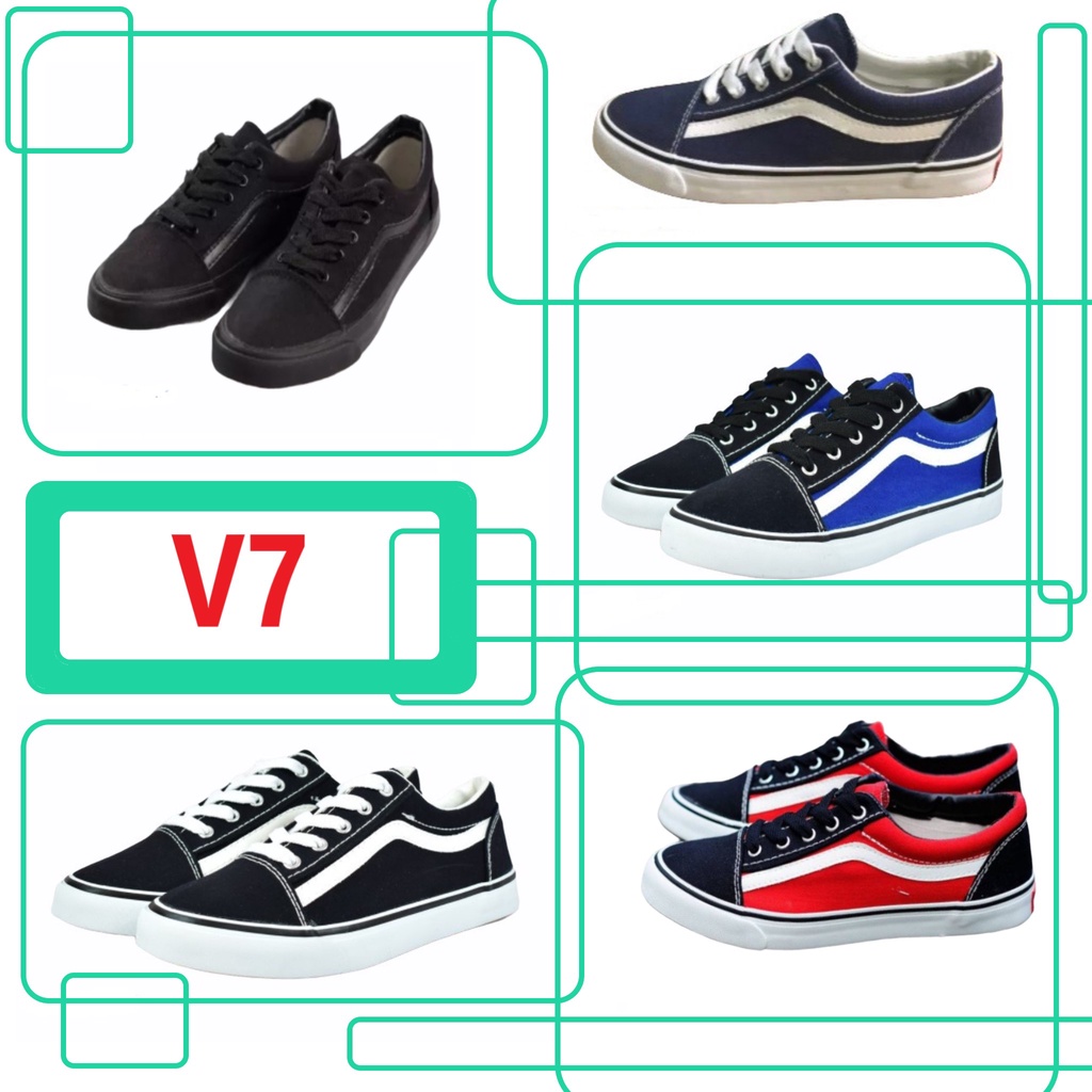 ภาพหน้าปกสินค้ารองเท้าผ้าใบแฟชั่น Mashare V7 มาแชร์ ทรงแวน ผ้าใบทรงVans หรือ Leo OV6 Pando E8 ลายแวน ผ้าใบทรงแวนส์ ลายแถบขาวด้านข้าง จากร้าน kratipkung บน Shopee
