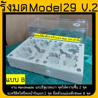 🐜รังมด Model 29 V.2 (Ant nest) แยกแผ่นปิดหน้ารัง แนวนอน อิฐมวลเบา ไซส์ใหญ่