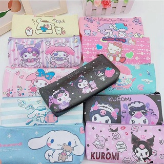 Sanrio mymelody Kuromi Cinnamoroll กระเป๋าดินสอ ความจุขนาดใหญ่ สีแคนดี้ เรียบง่าย สําหรับใส่เครื่องเขียน ของขวัญวันเกิดเด็ก