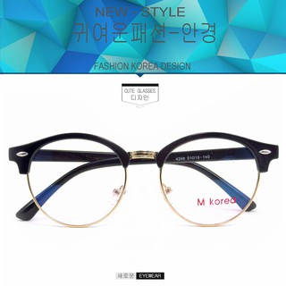 Fashion M korea แว่นตากรองแสงสีฟ้า 4246 สีดำเงาตัดทอง ถนอมสายตา