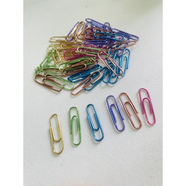 คลิปหนีบกระดาษ-เมทัลลิก-หลากสี-10ชิ้น-ชุด-metallic-paper-clip