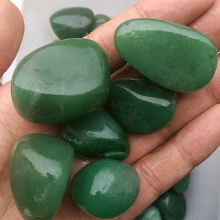 ใหม่ หินหยกธรรมชาติ สีเขียว 3~4 ซม. 100 กรัม ☆Dysunbey
