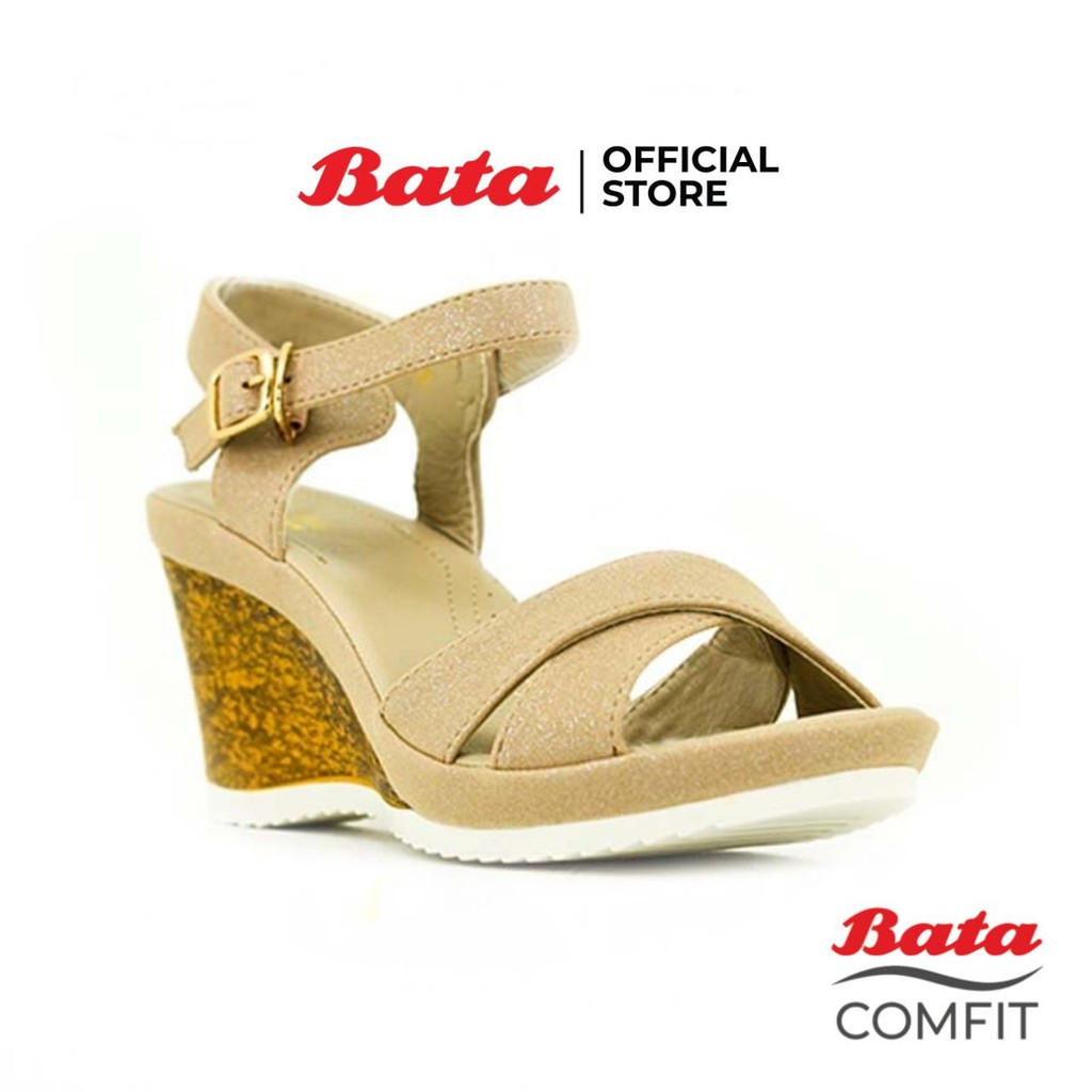 bata-comfit-รองเท้าส้นสูง-wedge-sandal-แบบสวม-รัดส้น-สีเทา-รหัส-7612355-สีเบจ-รหัส-7618355