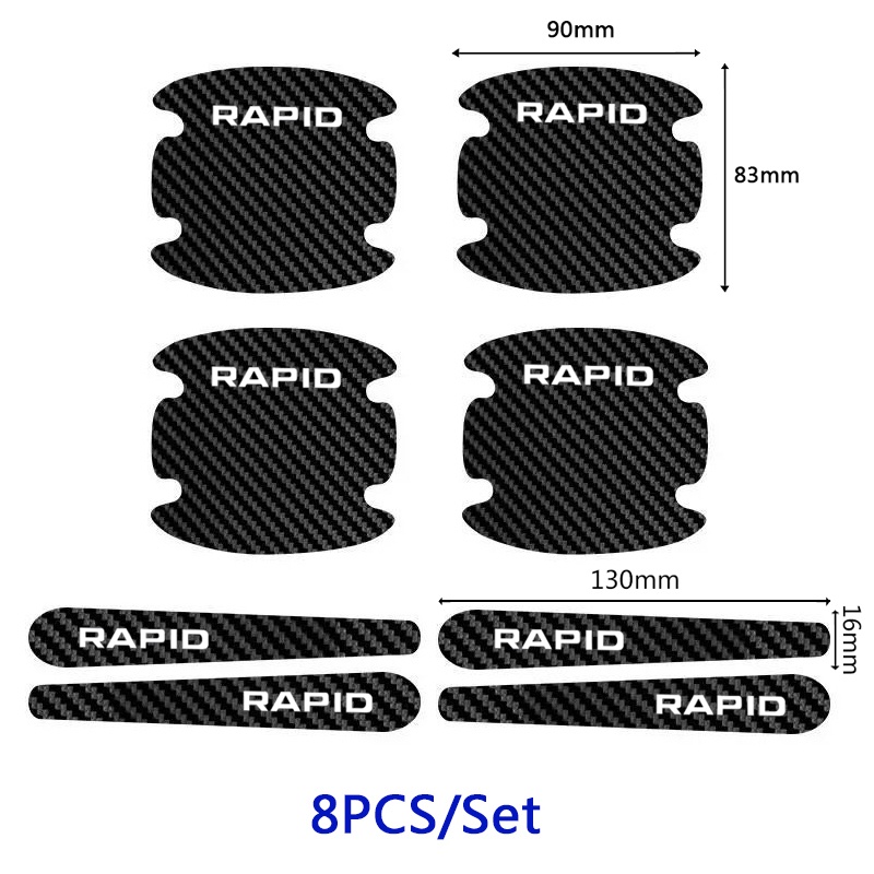 สติกเกอร์คาร์บอนไฟเบอร์-ป้องกันมือจับประตูรถยนต์-ป้องกันการชน-สําหรับ-skoda-rapid-yeti-felicia-octaviars-spaceback