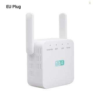 Flt เครื่องขยายสัญญาณอินเตอร์เน็ตไร้สาย WiFi ขยายสัญญาณ พร้อมเสาอากาศภายนอกคู่ กว้าง 300Mbps ปลั๊ก EU