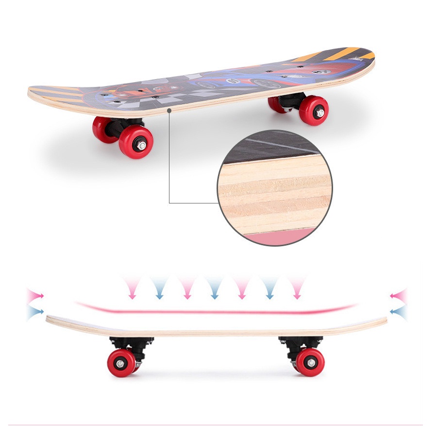 สเก็ตบอร์ด-skateboard-สำหรับผู้เริ่มเล่น-สำหรับเด็ก-ลายการ์ตูน-สำหรับอายุ-2-6ปี-ขนาด-60-ซม-aliziishop