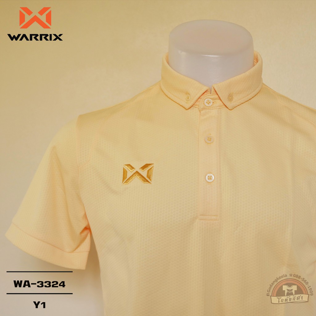 warrix-เสื้อโปโล-รุ่น-bubble-wa-3324-wa-pla024-สีเหลืองพาสเทล-y1-วาริกซ์-วอริกซ์-ของแท้-100