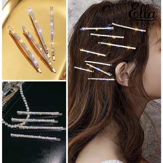 Ellastore123 กิ๊บติดผม ประดับพลอยเทียม หรูหรา แวววาว สําหรับเด็กผู้หญิง 2 4 ชิ้น