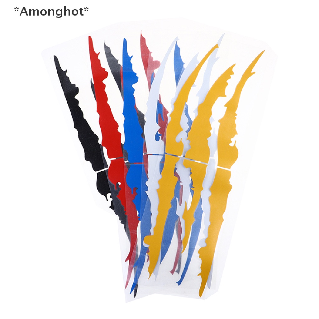 amonghot-สติกเกอร์สะท้อนแสง-ลายกรงเล็บมอนสเตอร์-สําหรับติดไฟหน้ารถยนต์