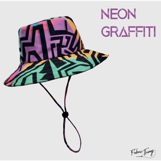 Fabric Things หมวกบัคเก็ต Neon Graffiti Bucket Hat