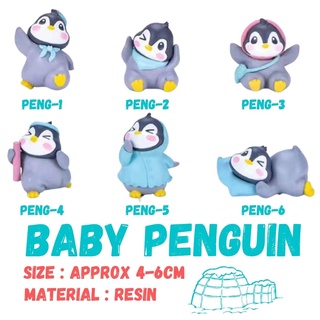 [Baby Penguin] ตุ๊กตา เรซิ่น เพนกวิน อนุบาล ของจิ๋ว ประดับ ตกแต่งบ้าน แต่งสวน ขนาดตามในรูป