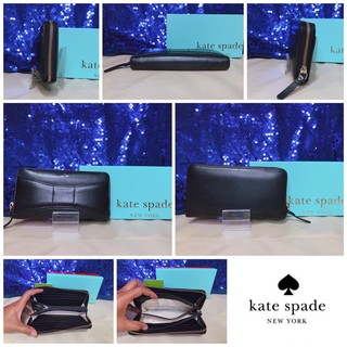 👝: KATE SPADE Black Leather Long Wallet แท้💯%