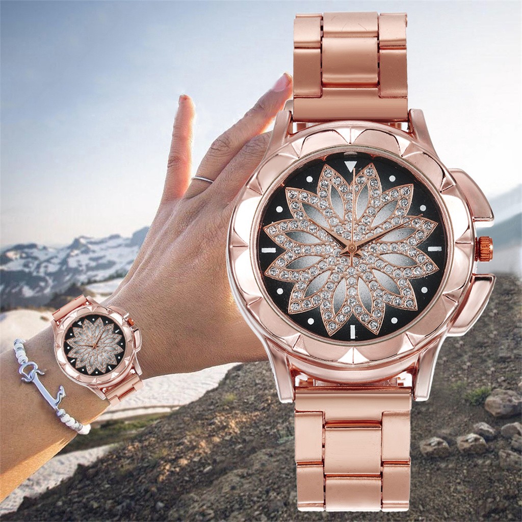 ภาพหน้าปกสินค้านาฬิกาข้อมือ แฟชั่น ประดับคริสตัลเพชร สำหรับผู้หญิง