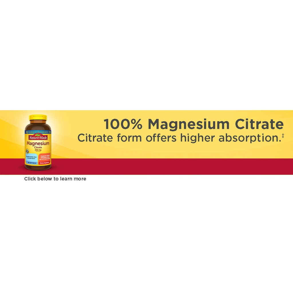 ภาพสินค้าNature Made Magnesium Citrate 250 mg., 180 Softgels ดูดซึมได้ง่าย จากร้าน 2bfine บน Shopee ภาพที่ 3