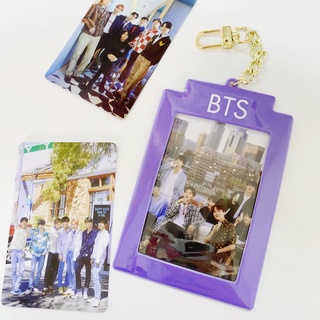 กระเป๋าใส่บัตร ลายศิลปินเกาหลี BTS สีม่วง สําหรับใส่บัตรโลโม่ โฟโต้การ์ด ของขวัญกองทัพ