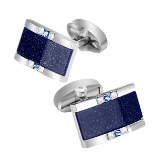 สินค้า cufflinks ทรงสี่เหลี่ยมผืนผ้าประดับคริสตัลสําหรับผู้ชาย