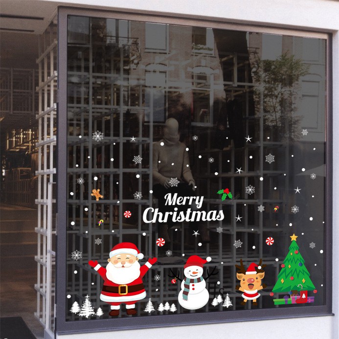 wuxiang-สติกเกอร์ติดผนัง-หน้าต่าง-ลายการ์ตูน-merry-christmas