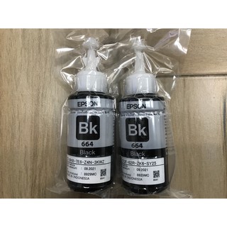 หมึก Epson หมึกเติมของแท้ 100% แพ็คคู่ สีดำ T6641 แบบไม่มีกล่อง