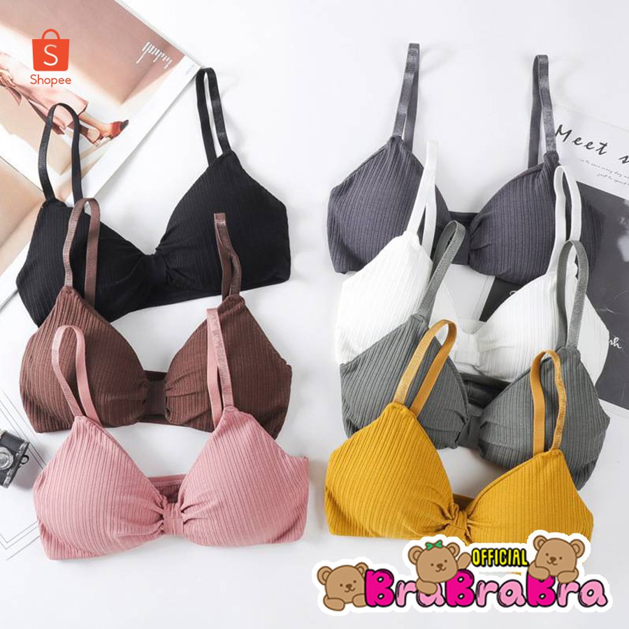 ภาพหน้าปกสินค้า𝑩𝒓𝒂𝑩𝒓𝒂𝑩𝒓𝒂 ️  bra-097 เสื้อใน บรา แบบโบว์ ผ้าร่อง หนา สวมใสสบาย ไม่อึดอัด