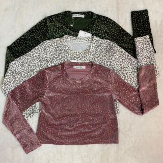 เสื้อครอปลายเสือดาว งานเกาหลี