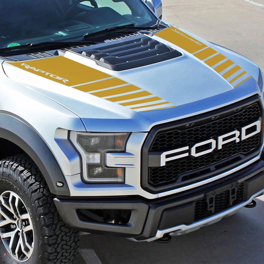 ภาพหน้าปกสินค้า49cmX100cmรถฝาครอบกราฟิกไวนิลสติกเกอร์สำหรับ Ford Ranger Raptor F150 F-150 2015-2018 รถกระบะ Auto Bonnet ตกแต่งอุปกรณ์เสริม