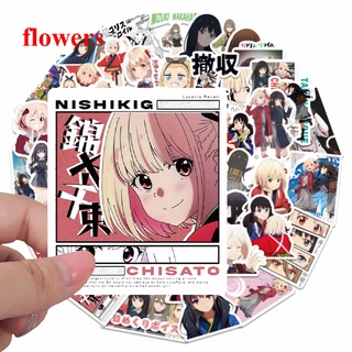 สติกเกอร์ ลายดอกไม้ Lycoris Recoil Anime (50 ชิ้น)