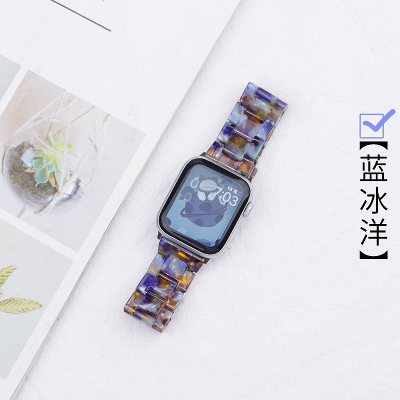 ภาพสินค้าSummer Resin Watch Strap for Apple Watch 6 5 4 Band 42mm 38mm Correa Transparent Steel for Iwatch 6 Series 5 4 3/2 Watchband 44mm 40mm จากร้าน 3cfun.th บน Shopee ภาพที่ 8