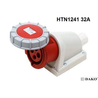 "Dako" Power Plug (เพาเวอร์ปลั๊ก) รุ่น HTN1241 32A 380V-415V 4Pin ระดับกันฝุ่นกันน้ำ IP67 ตัวเมีย แบบติดลอย