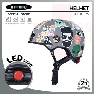 Micro Helmet หมวกกันน็อคสำหรับเด็ก ป้องกันอุบัติเหตุขณะเล่นสกู๊ตเตอร์ ลาย Sticker