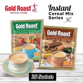 ข้าวโอ๊ตนม Gold Roast Instant Cereal Mix 3 in 1 กลิ่นวนิลาและช็อคโกแลต 20 ซอง