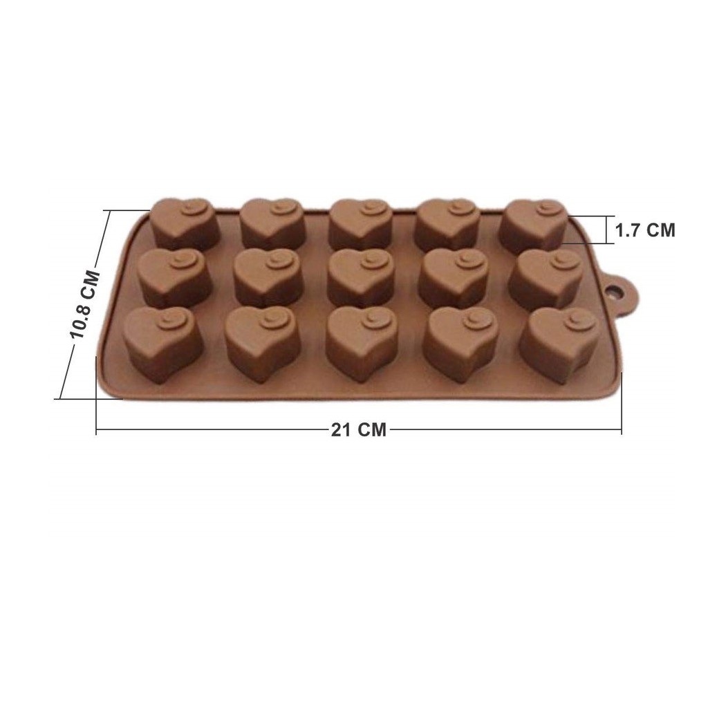 แม่พิมพ์-ซิลิโคน-สำหรับทำขนม-ช็อคโกแลต-ลายหัวใจ-15-ช่อง-สีแรนดอม