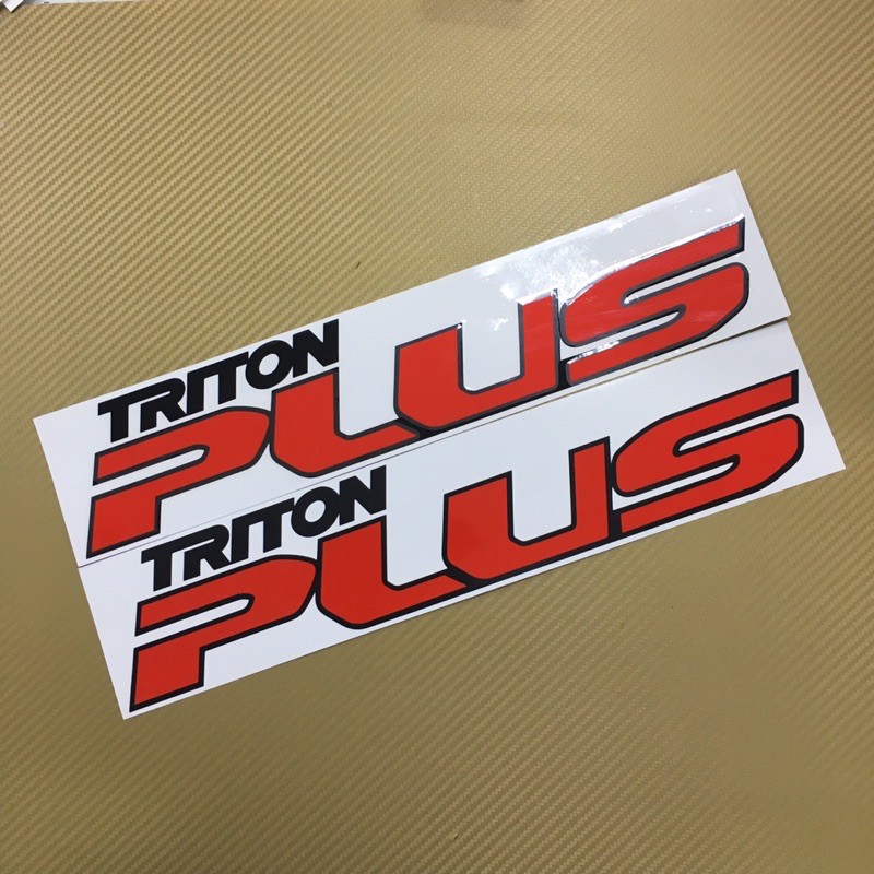 สติ๊กเกอร์-triton-plus-ติดรถ-มิตชูบิชิ-ไทรทัน-งานตัดสะท้อนแสง-ขนาด-7-5-x-38-5-cm-ราคาต่อชุด-มี-2-แผ่น