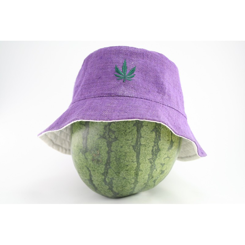 สินค้าราสต้า-bucket-hat-violet-leaf-หมวกทรงบ็อบ-ผลิตจากใยธรรมชาติ-rasta-bob-hat-สีม่วง