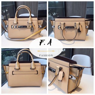 F.A (ของแท้ 100%) COACH 21351 ใหม่ / กลาง / Swageer ซีรีส์ / กระเป๋าหนังเต็ม / ข้ามร่างกายกระเป๋า / กระเป๋าสะพาย