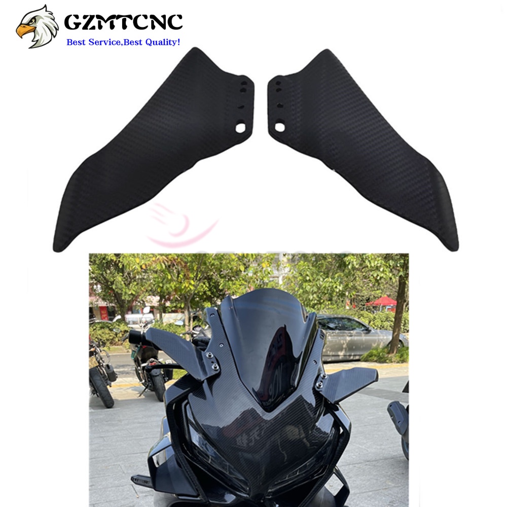 Motorcycle Winglet Aerodynamic Wing Kit Spoiler Rear View Mirror Fixed