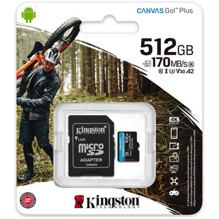 Kingston 512GB Canvas Go! Plus UHS-I microSDXC Memory Card w/ SD Adapter 170MB/s