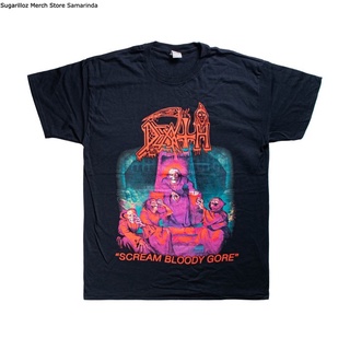 คอลูกเรือเสื้อยืดคอกลมเสื้อยืด พิมพ์ลาย DEATH SCREAM BLOODY GORE - Mผ้าฝ้ายแท้