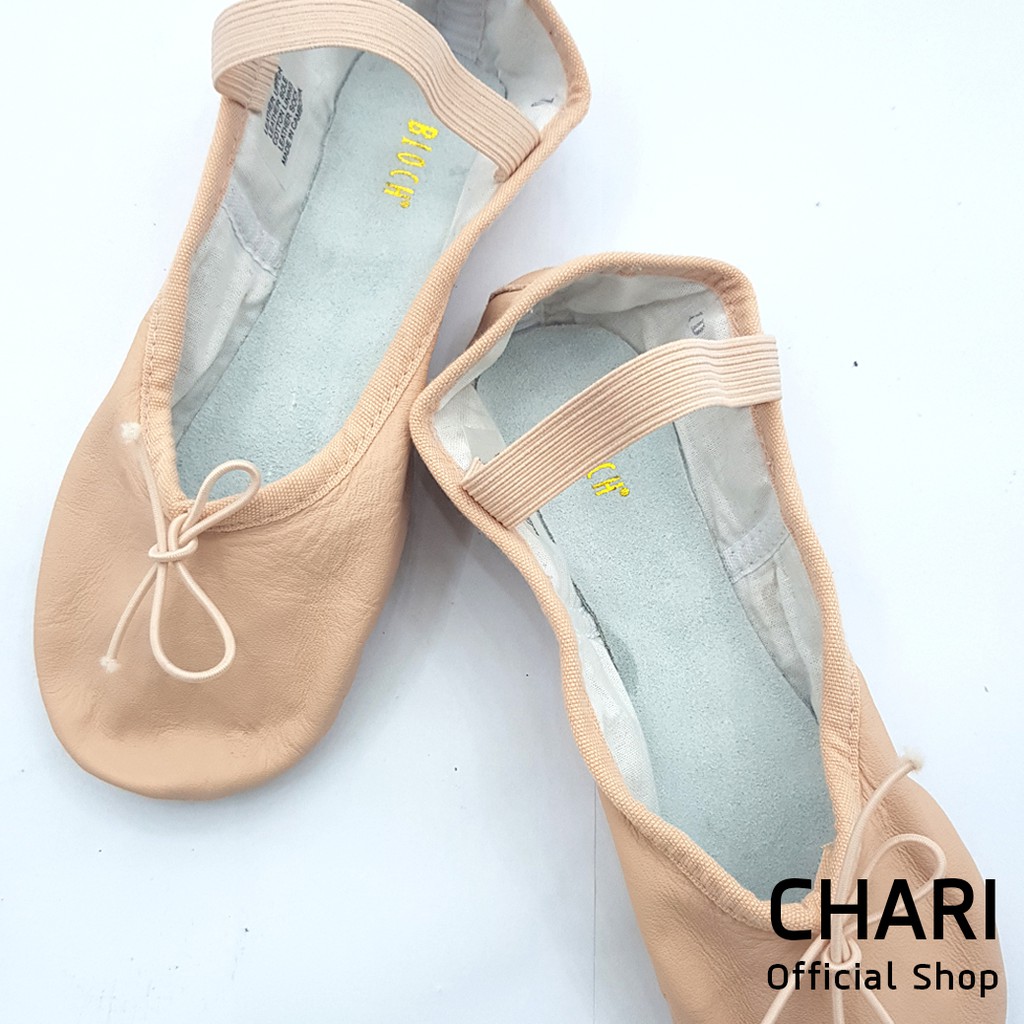 รองเท้าบัลเล่ต์-ผู้ใหญ่-หนังวัว-พื้นเต็ม-ยี่ห้อ-bloch-bloch-dansoft-leather-ballet-flat