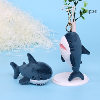 【AG】Key Holder Soft Cartoon Shark Shape Plush Creative Hanging Pendant for Bag