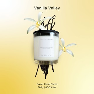 เทียนหอม กลิ่น Vanilla Valley 300g / 10.14 oz (พร้อมฝาปิด ทำเป็นที่รองเทียนได้) Double wicks candle (include lid)