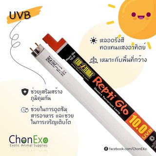 สินค้า (พร้อมส่ง)Exoterra หลอดไฟเลี้ยงสัตว์ Repti Glo UVB 10.0 36นิ้ว T8 (90cm) (หลอดไฟUVBทดแทนแสงอาทิตย์)