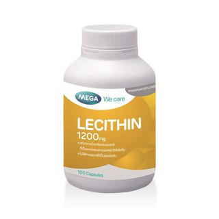 Mega Lecithin 1200 mg. ป้องกันการอุดตันของเส้นเลือด  ช่วยเสริมสร้างความจำให้ทำงานได้ดียิ่งขึ้น  ลดคอเลสเตอรอล 100 เม็ด