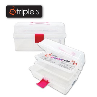 Triple3 กล่องพลาสติกใส 13X11.5cm (Plastic box) 1 ใบ