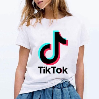 TIKTOK ยูนิเซ็กซ์ สุนทรียศาสตร์ แถลงการณ์ TSHIRT TEES o$.